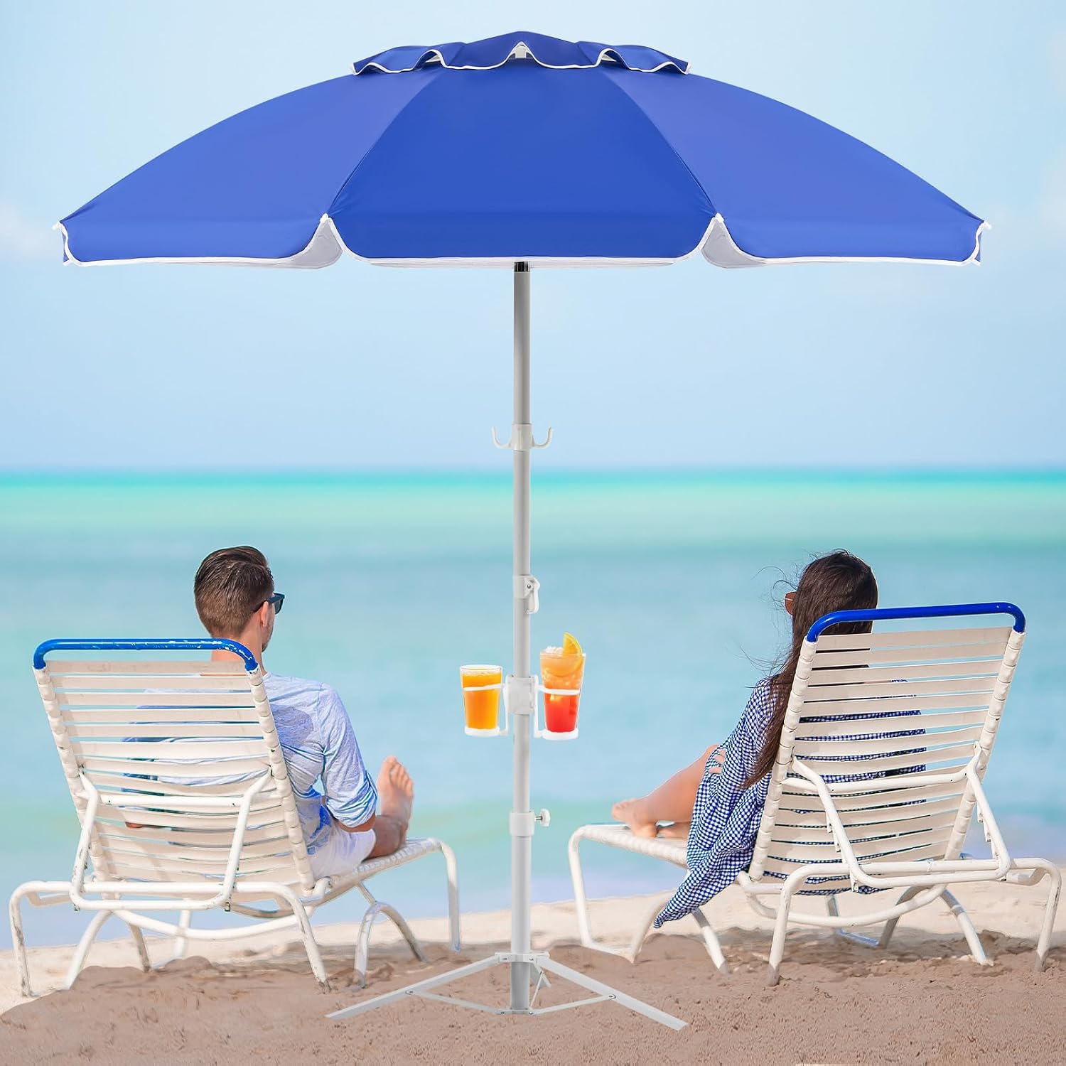 Outdoor Sports Umbrella - Портативный зонт 6,5 футов с подставкой,